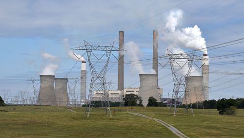 Georgia Power’s Plant Bowen in Cartersville, where some of the company’s dozens of coal ash ponds contain a toxic slurry of burned coal residue and contaminants. HYOSUB SHIN / HSHIN@AJC.COM