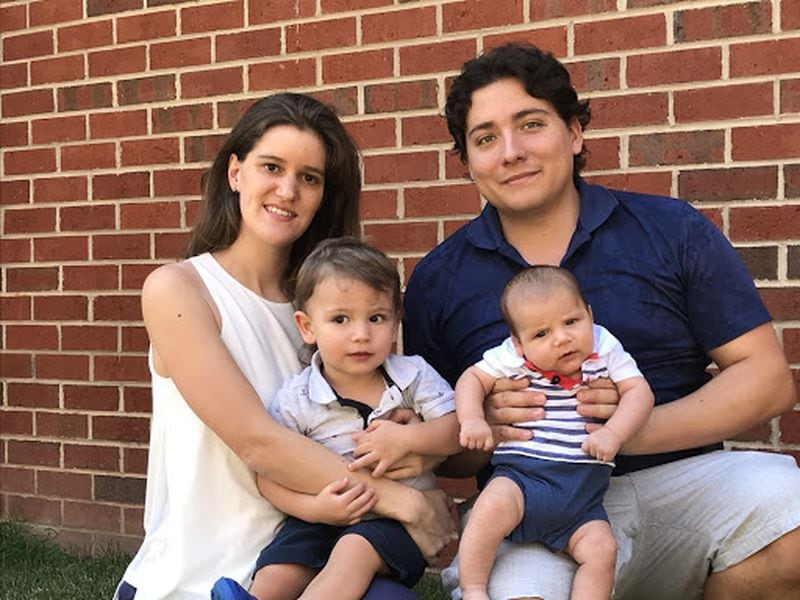 Magdalena Contreras, her husband Sergio Aguilera, and their two sons Diego and Agustin