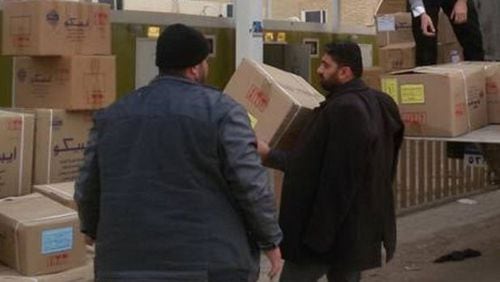 The text tag for this photo online said “Just some Muslims with boxes but you see evil.” (Screen grab)