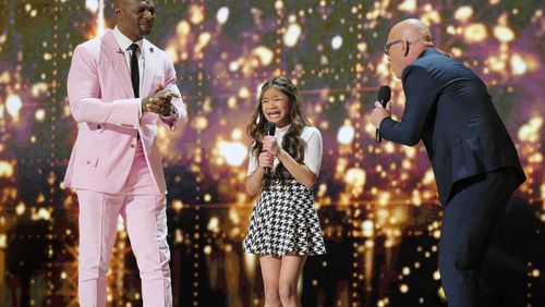 AMERICA'S GOT TALENT: THE CHAMPIONS -- "The Champions Three" Episode 103 -- Pictured: (l-r) Terry Crews, Angelica Hale, Howie Mandel -- (Photo by: Trae Patton/NBC)