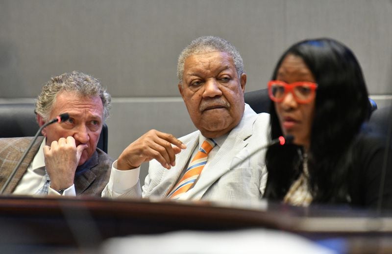 Commission Chairman Robb Pitts attends meeting at the Fulton County government building in Atlanta on Wednesday, July 14, 2021. (Hyosub Shin / Hyosub.Shin@ajc.com)