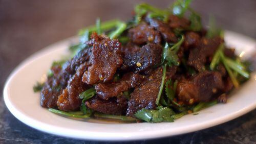 Hot and numbing dried beef at Tasty China in Marietta. AJC file photo