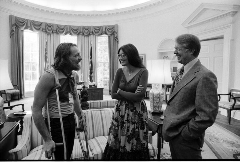 President Jimmy Carter welcomed longtime friend Willie Nelson, along with Emmylou Harris, to the White House. Courtesy of Carter Presidential Library