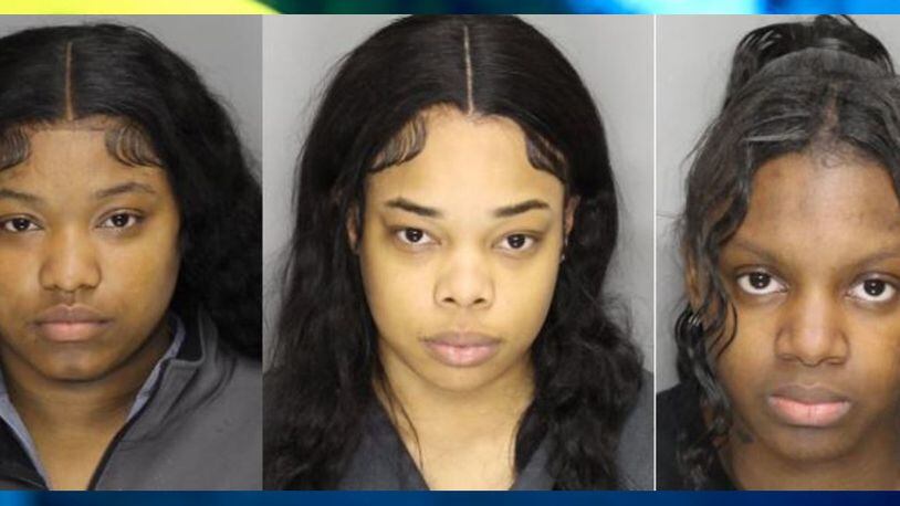 Xaviura Brionne Kind (from left), Madison Lachelle McNary and Shquira Monet Wofford were being held without bond at the Cobb County jail.