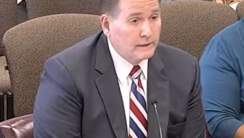 Chief Judge Christopher S. Brasher of Fulton County, addressing the Senate Committee on Public Safety on Oct. 20, 2021. (YouTube)