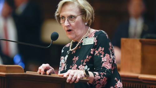 State Rep. Sharon Cooper, R-Marietta, is the sponsor of House Bill 1035, which would use vending machines to distribute opioid-reversal drugs to combat overdoses. She characterizes it as a lifesaving measure. “Are we encouraging drugs?” she asked. “No. Drug use is happening. As long as somebody’s alive, there is hope that we can get them off drugs. If they’re dead, there is no hope.” (Natrice Miller/ Natrice.miller@ajc.com)