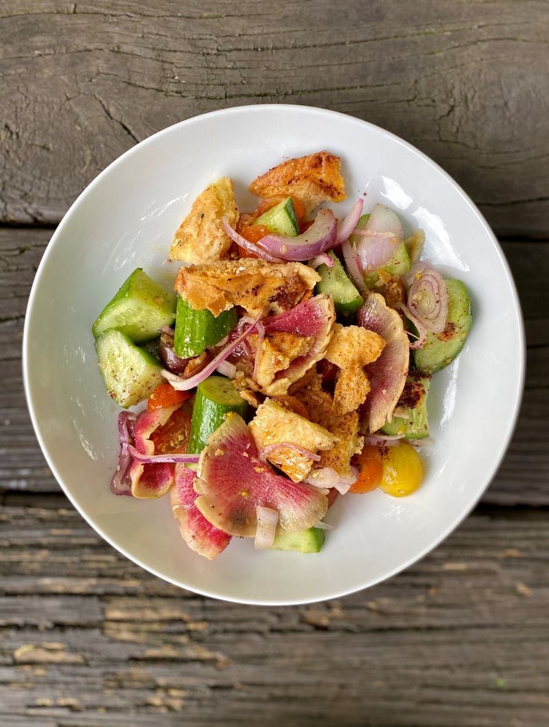 Delbar in Inman Park has an heirloom tomato salad on its menu. Wendell Brock for The Atlanta Journal-Constitution