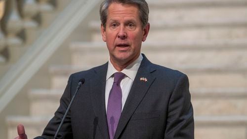 Gov. Brian Kemp rolled back nearly all of Georgia's coronavirus regulations in an order he signed Friday. The order takes effect Monday. (Alyssa Pointer / Alyssa.Pointer@ajc.com)