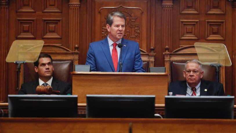 Gov. Brian Kemp proposed a $2,000 pay raise for teachers Thursday during his State of the State address. BOB ANDRESbandres@ajc.com