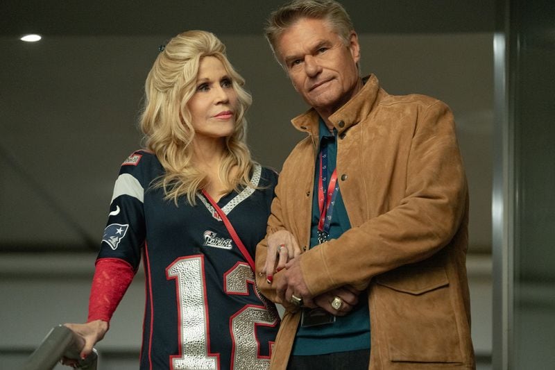 Jane Fonda as Trish and Harry Hamlin as Dan in "80 For Brady" from Paramount Pictures out February 3, 2023.