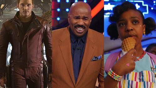 This past month, "Guardians of the Galaxy 3," ABC's "Judge Steve Harvey" and Netflix's "Boo!" have all started production in Georgia. (L-R: Disney, ABC, Netflix)