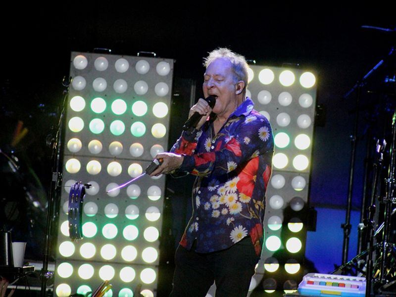 Fred Schneider of The B-52s gets funky on "Planet Claire" at Chastain. Photo: Melissa Ruggieri/AJC