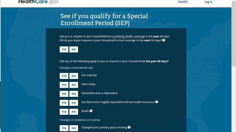 The Affordable Care Act sign-up website contains bad information for Georgians trying to see whether they qualify for an extension to enroll. The entire state’s residents are actually eligible for an extension to Dec. 31, due to Hurricane Irma. But while the website contains prompts for extensions due to divorce, changing coverage areas and other factors, it ignores the Hurricane Irma extension. (Screenshot of healthcare.gov Dec. 20, 2017)