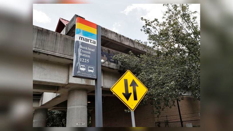 June 28, 2019 -  Atlanta - The Bankhead MARTA station is one of 5 train stations that may get new names.   MARTA is considering changing the name of a five train stations to better reflect the neighborhoods in which they sit. The transit system has tried this twice before with no success.    Bob Andres / robert.andres@ajc.com