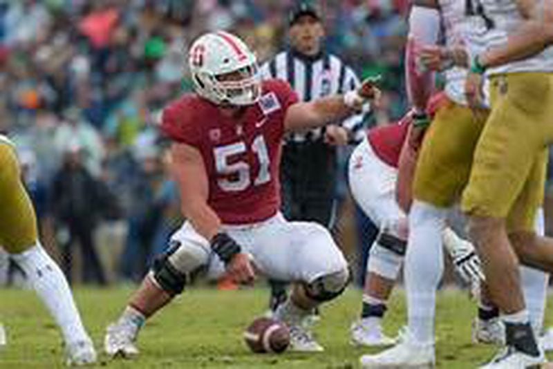 Stanford center Drew Dalman called the signals up front for the offensive line.