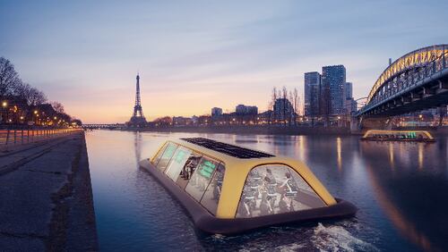 The Paris Navigating Gym is a fitness vessel powered by passengers' working out that moves along the Seine River.
