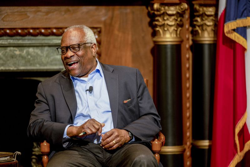 Supreme Court Justice Clarence Thomas has filed paperwork acknowledging his real estate deal with billionaire Harlan Crow regarding Thomas’ mothers home in Savannah. (Allison V. Smith/The New York Times)
                      