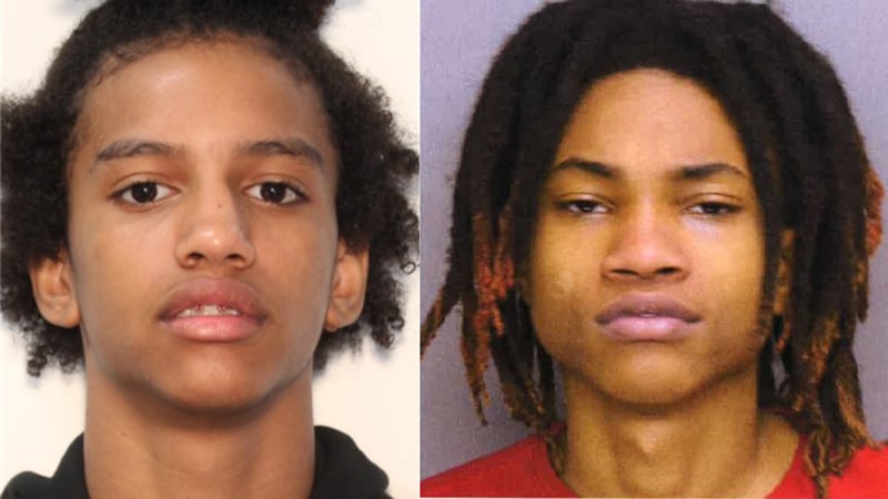 Jhabre Wilson (left) and Davion White are charged with murder in the New Year's Eve shooting death of a 15-year-old boy in Douglasville.