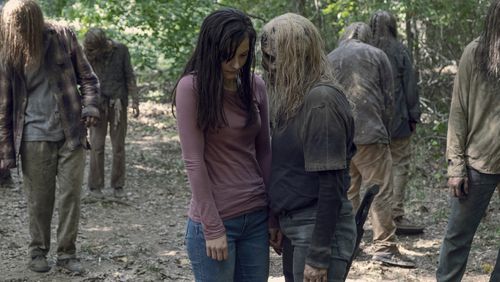 Cassady McClincy as Lydia, Samantha Morton as Alpha - The Walking Dead _ Season 9, Episode 12 - Photo Credit: Gene Page/AMC