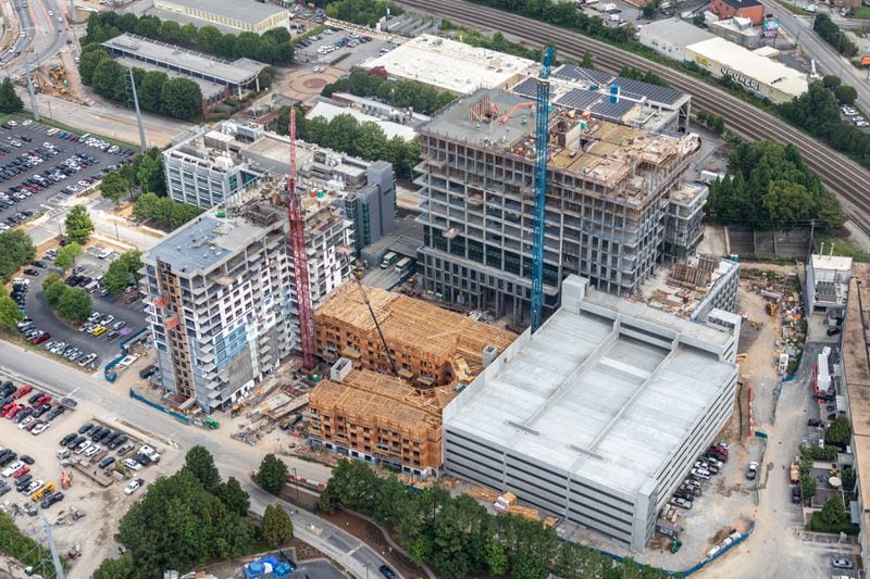 Trammell Crow Company reached the topping out of construction for its 13-story Science Square Labs building in August 2023.