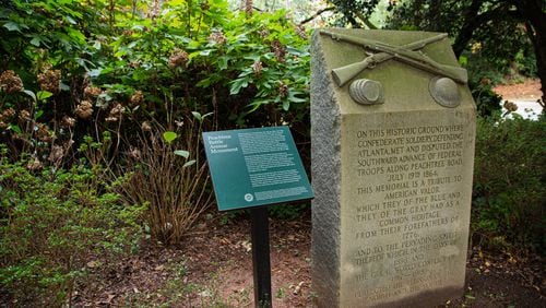The Atlanta History Museum paid for and installed a marker that adds historical context and a contemporary interpretation to a Civil War monument on Peachtree Battle Avenue in Buckhead.