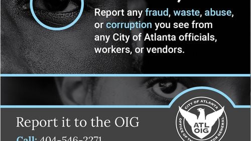 The Office of the Inspector General at Atlanta City Hall is spearheading a public awareness campaign to let people know they have resources available to root out misdeeds in city government. (Photo Credit: JacobsEye Marketing Agency)