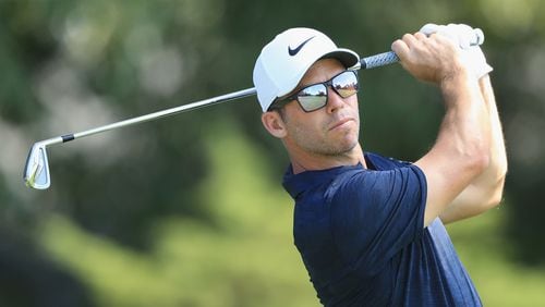 Paul Casey on Friday strikes a reflective pose in the second round of the Tour Championship. (Sam Greenwood/Getty Images)