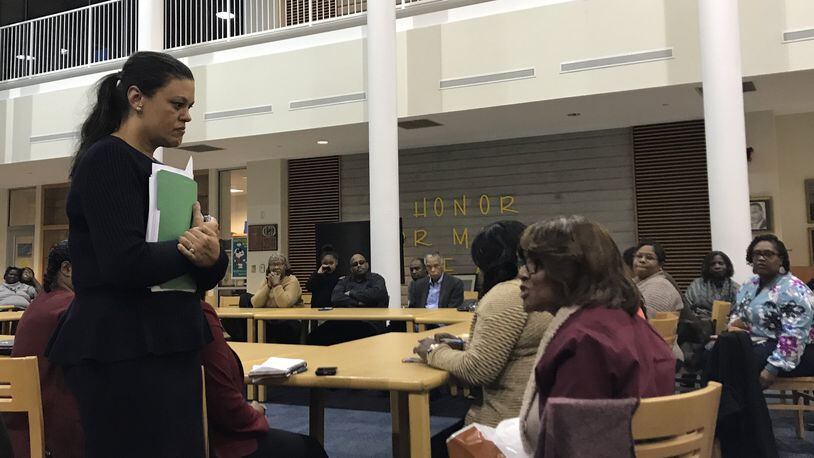 “We will be calling … anybody who is willing to listen if this goes south for us on Friday,” Atlanta School Superintendent Meria Carstarphen told several dozen people in a community meeting Monday. She was referring to a court hearing on whether Fulton County can resume collecting taxes, and predicted dire consequences if tax-revenue doesn’t start flowing soon.