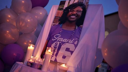 Friends and family of Imani Bell gathered for a candlelight vigil Wedneday, Aug. 21, 2019, at Dixon Grove Baptist Church in Jonesboro. The 16-year-old Clayton student died during outdoor athletic drills for Elite Scholars Academy. (Elijah Nouvelage for The Atlanta Journal-Constitution)