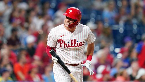 Rhys Hoskins leads the Phillies with 27 homers and 71 RBIs.