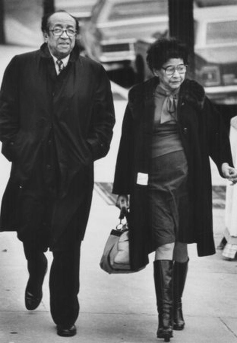 Homer and Faye Williams go to testify in the murder trial of their son Wayne Williams in this 1982 photo. Jury selection began on December 28, 1981, and lasted six days. When seated, the jury was composed of nine women and three men, with a racial breakdown of eight blacks and four whites. The trial officially began Jan. 6, 1982, with Judge Clarence Cooper presiding.
