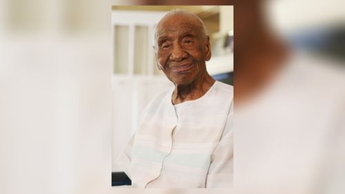 Willie Mae Hardy smiles for a portrait at her home in Decatur, Georgia on Thursday, July 18, 2019. At 111 years old, Hardy is the oldest living African-American in the United States. Hardy was born in 1908 in Junction City, Georgia, and was the granddaughter of a slave. She moved to Atlanta in 1939 looking for a better life for her and her late daughter, Cassie, and has lived in the city ever since. Veronica Edwards, Hardy's granddaughter, is the primary caregiver for Hardy. Hardy had the opportunity to meet former First Lady Michelle Obama during Obama's book tour in May.(Christina R. Matacotta / Christina.Matacotta@ajc.com)