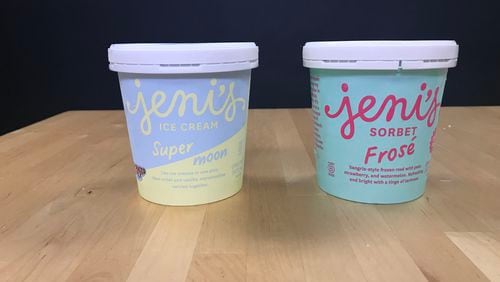 Supermoon ice cream and Frose sorbet, two new Jeni's flavors. / Photo by Erica Hernandez
