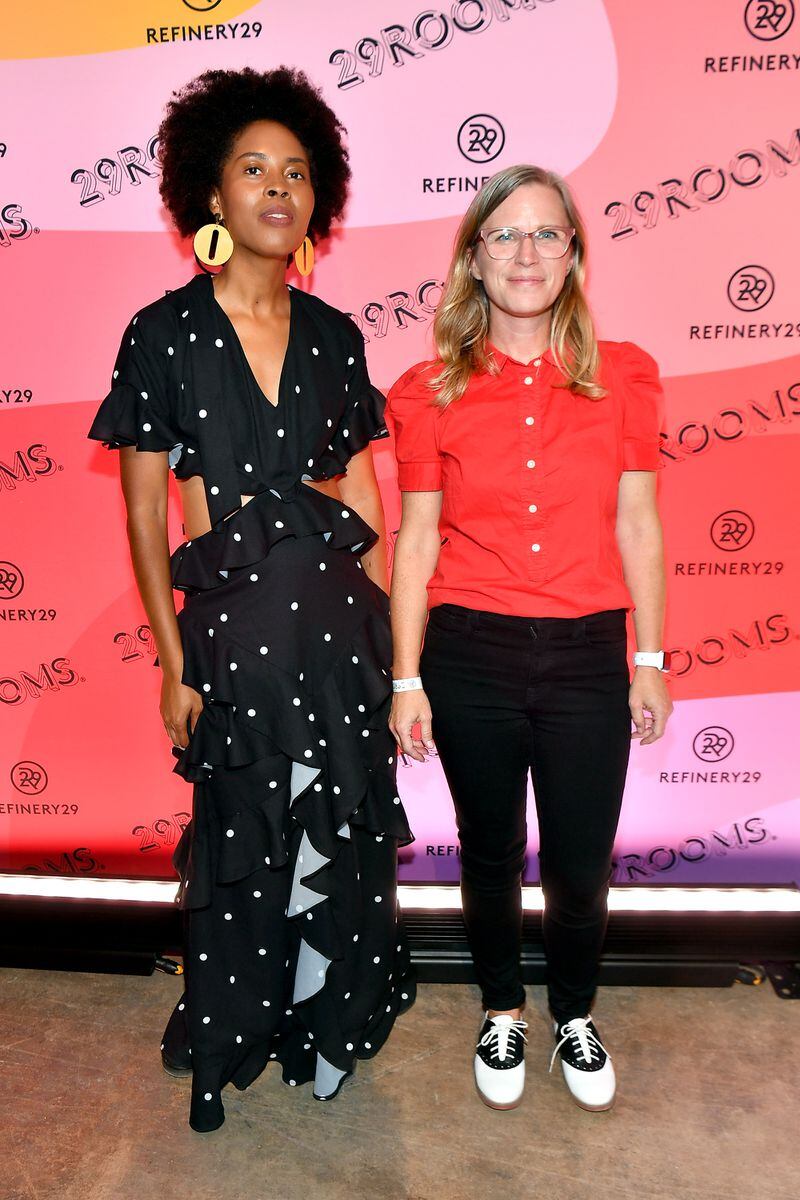 NNEKKAA, aka Neka King (left), and Sarah Emerson (right) attend 29Rooms: Expand Your Reality Atlanta Tour Opening Night at The Works on August 28, 2019 in Atlanta, Georgia. (Photo by Paras Griffin/Getty Images for Refinery29)