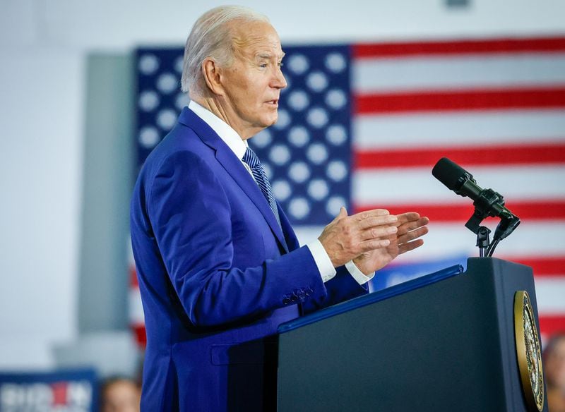 President Joe Biden spoke about abortion rights during a campaign stop at Hillsborough Community College on Tuesday.