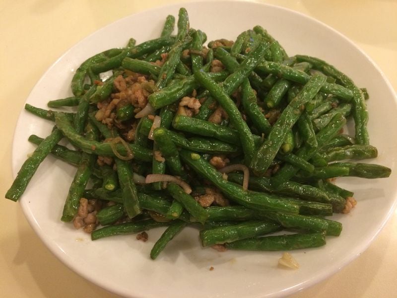 The wok-fired green beans with minced pork are a good choice from the a la carte menu at Won Won Seafood House in Duluth. CONTRIBUTED BY WENDELL BROCK