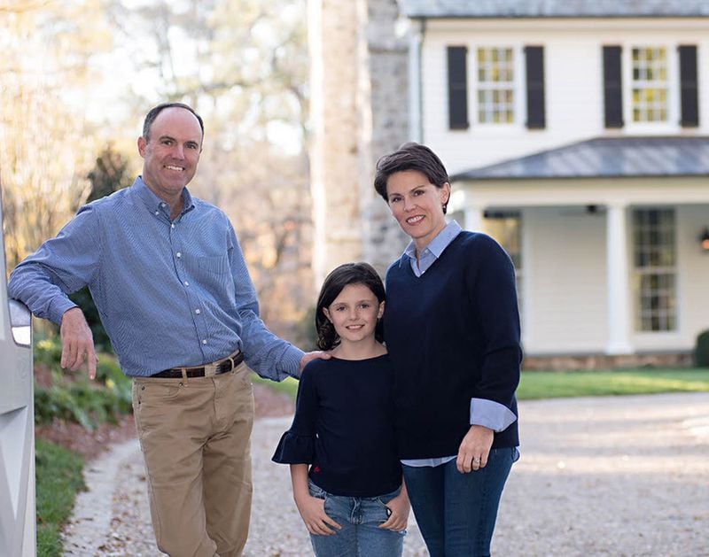 Ellen Turner is principal and co-owner of Turnerboone commercial interiors and Carson Pilcher is a retired pilot who is vice president of Turnerboone. The couple and their 9-year-old daughter, Stiles Pilcher, moved into their new Buckhead home in 2017.
