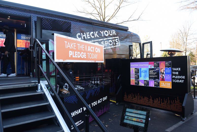 The CEO Action's  "Check Your Blind Spots" tour bus gives guests the test of making sure they too are being inclusive in their everyday lives.  Early next week, the bus will make stops at Spelman College and the Home Depot headquarters. RYON HORNE / RHORNE@AJC.COM