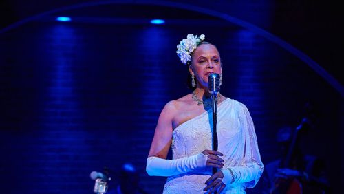Terry Burrell plays Billie Holiday in “Lady Day at Emerson’s Bar & Grill,” which is at Theatrical Outfit through Feb. 4. CONTRIBUTED BY CHRISTOPHER BARTELSKI