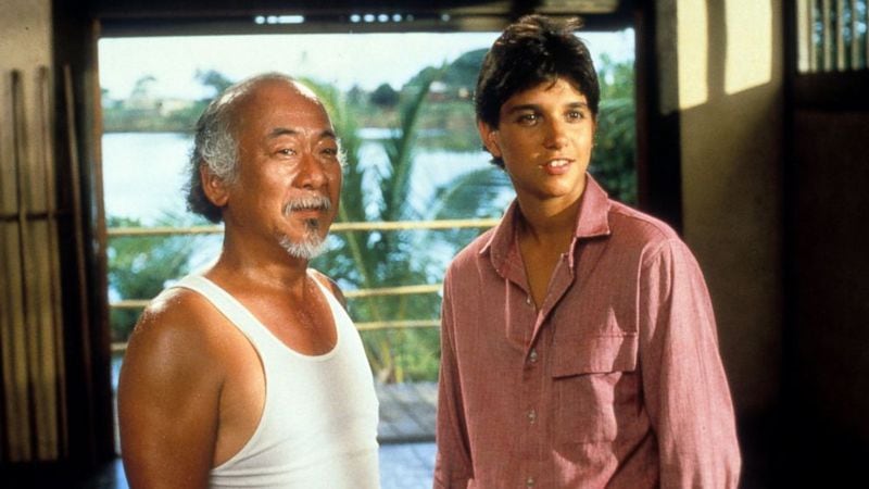 Pat Morita and Ralph Macchio starred in three "Karate Kid" films in the 1980s. Morita died in 2005 at age 73.