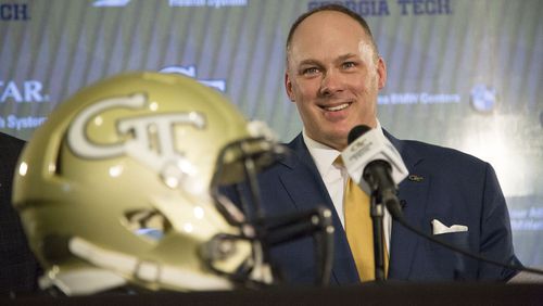 Geoff Collins' first signing class at Georgia Tech includes two who initially committed to other schools. Collins had 15 signees on Wednesday's, Dec. 19, 2018, first day of the early signing period, less than two weeks after being named Georgia Tech's coach. (Phil Skinner photo)