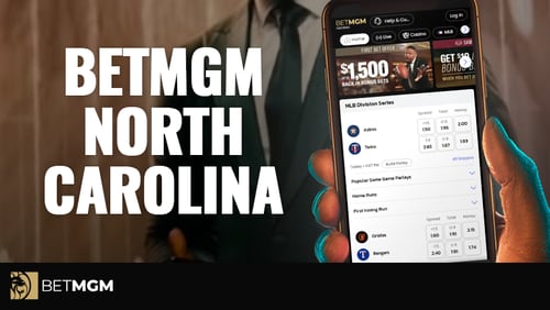 BetMGM North Carolina app hand holding mobile phone