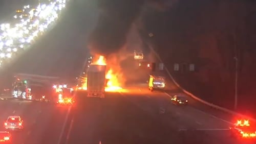A tractor-trailer fire on I-20 West near Fulton Industrial Boulevard caused delays Tuesday evening.
