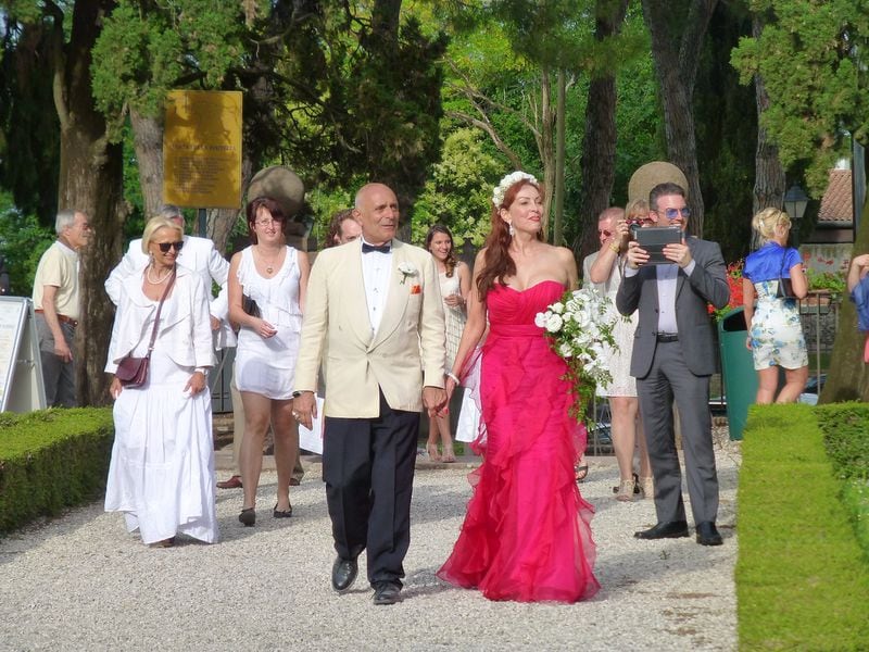 A shot from the wedding of Chuck de Caro and Lynne Russell in 2014 in Italy. 