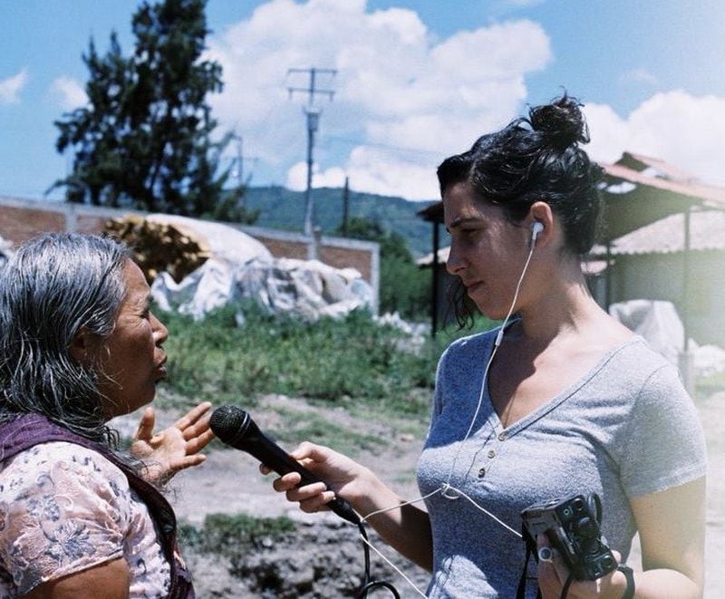 Emily Green, freelance journalist, interviews a woman in Oaxaca, Mexico. CONTRIBUTED: MATEO SCHIMPF