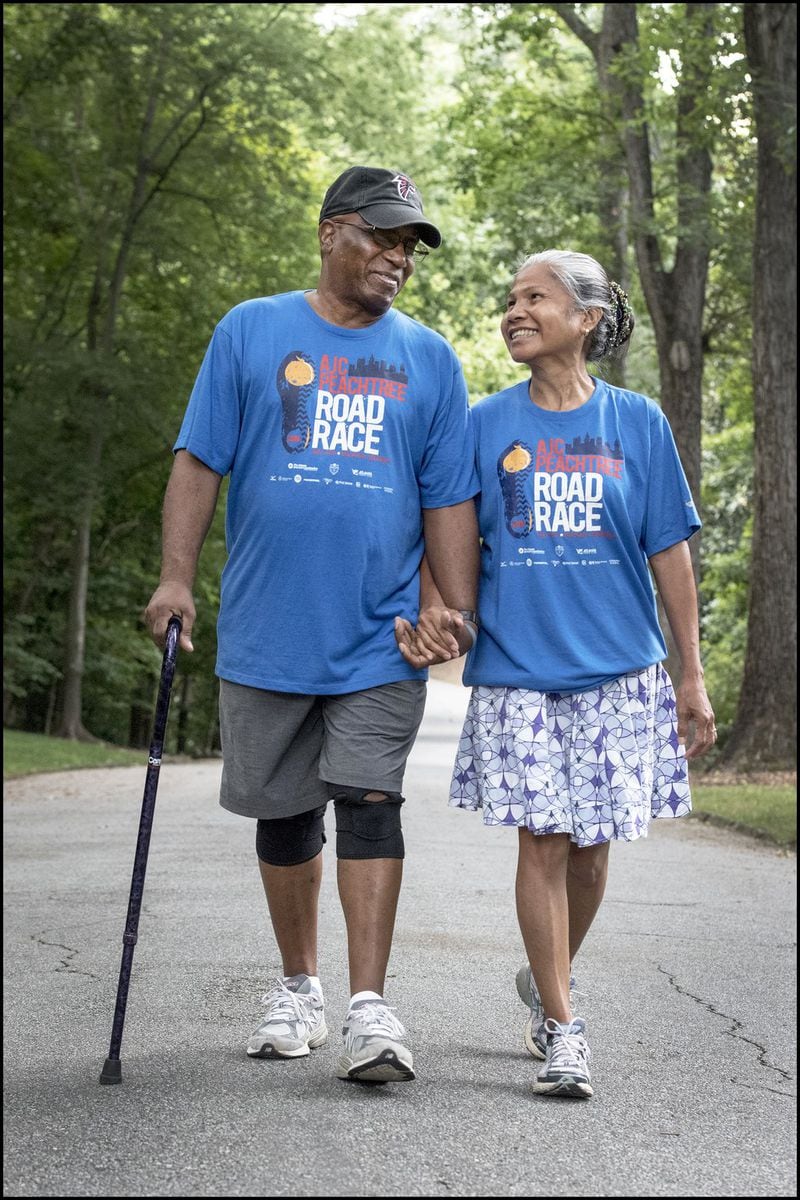 Walter Hawkins, diagnosed with advanced stage cancer in 2014, will walk his 5th consecutive Peachtree with his wife of 40 years Paulina. 