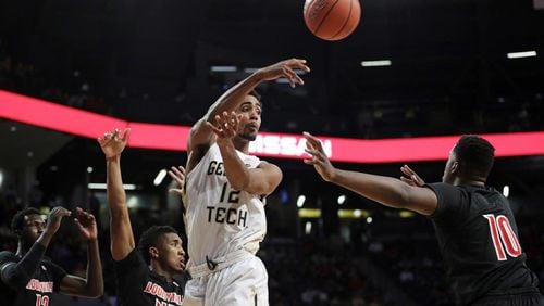Georgia Tech forward Quinton Stephens scored 16 points with nine rebounds in the Yellow Jackets’ 75-63 win over Indiana in a first-round matchup of the NIT. (Associated Press)