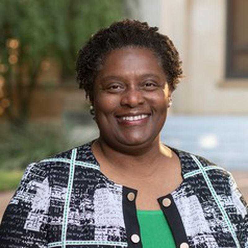 Tamara Brown, dean of the College of Liberal Arts and Social Sciences, photographed outside of the GAB at the University of North Texas in Denton, Texas on August 24, 2020. (Ranjani Groth/UNT Photo)