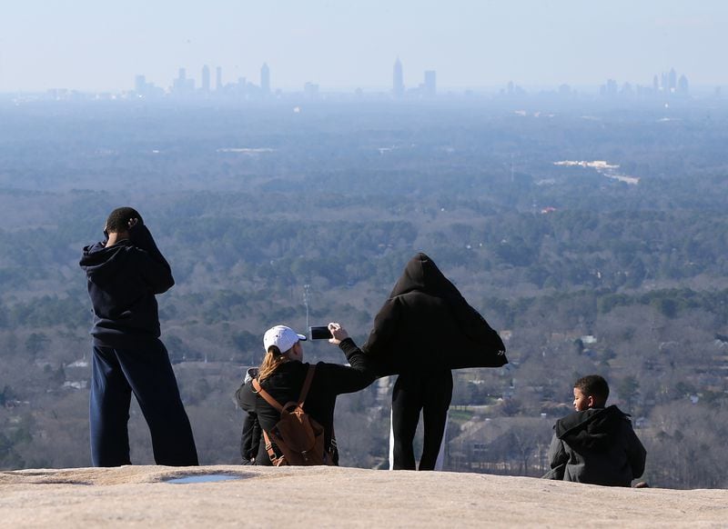 In his "I Have A Dream" speech, Dr. King spoke of a symbolic bell of freedom ringing from the tops of Stone Mountain to the hills of Tennessee. Visitors can climb the steep 1.3-mile trail to enjoy the summit views of the Atlanta skyline.
