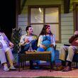 Virginia (Tracey Buot), Pablo (Braian Rivera Jimenez), Tania (Erika Miranda) and Frank (Rial Ellsworth) share a drink on the patio In "Native Gardens." Stage Door Players presents the show through April 28.